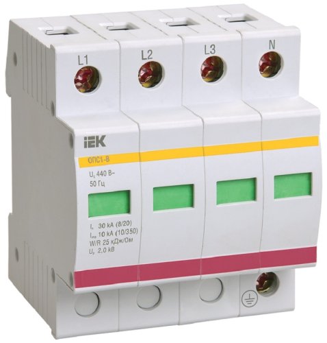 Ограничитель импульсных напряжений УЗИП IEK KARAT ОПС1-D 4п L1-L2-L3-N-PE классIII 5кА фото Ограничитель импульсных напряжений УЗИП IEK KARAT ОПС1-D 4п L1-L2-L3-N-PE классIII 5кА картинка